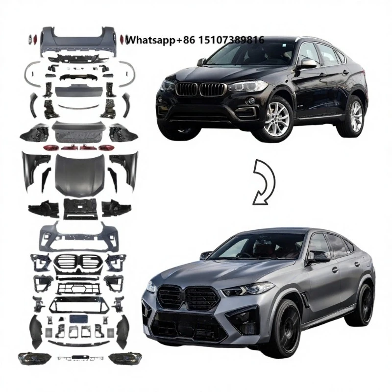 2025 Newest Arrival Bodykit for X6 F16 2014 -2019 Upgrade to G06 X6M 1:1 Car Bumper Grille Hood LED Headlights Plug and Play