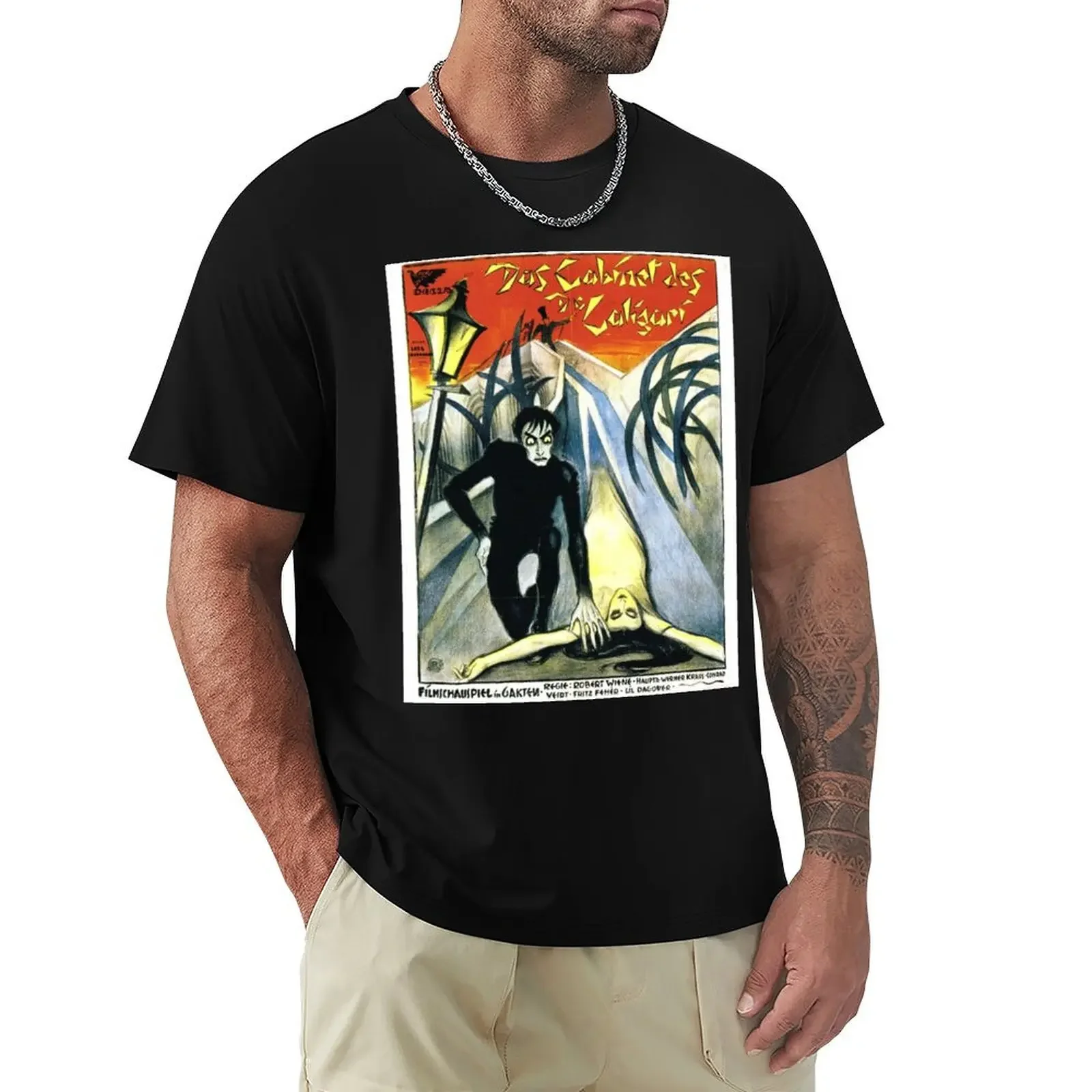 The Cabinet of Dr. Caligari German Movie Poster T-Shirt plus size topy dla chłopca tshirty dla mężczyzn