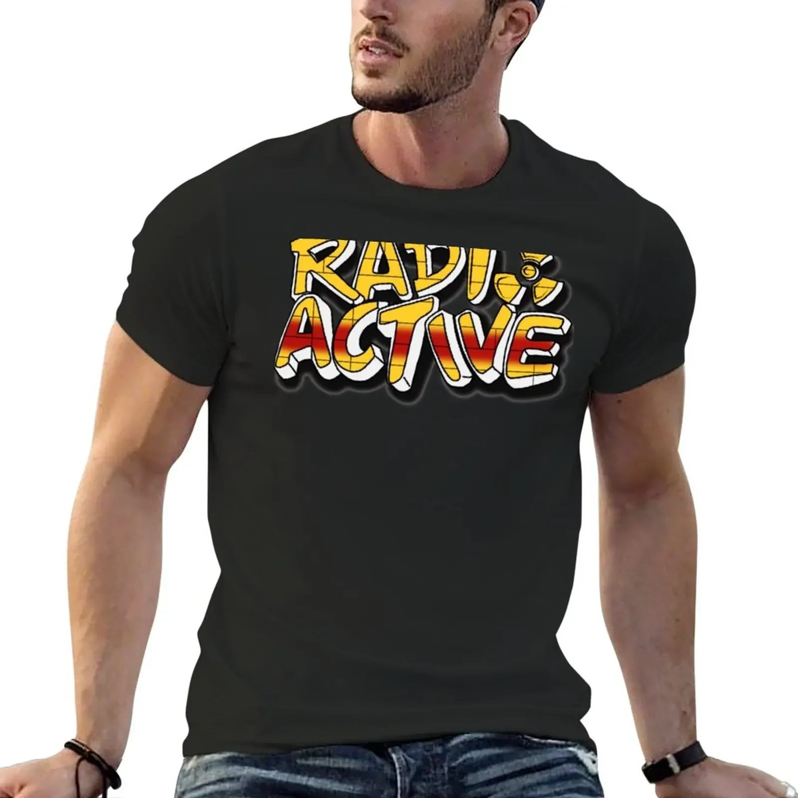 New Radio Active Baseball ? Sleeve T-Shirt Short sleeve tee Short t-shirt boys t shirts t shirts for men pack