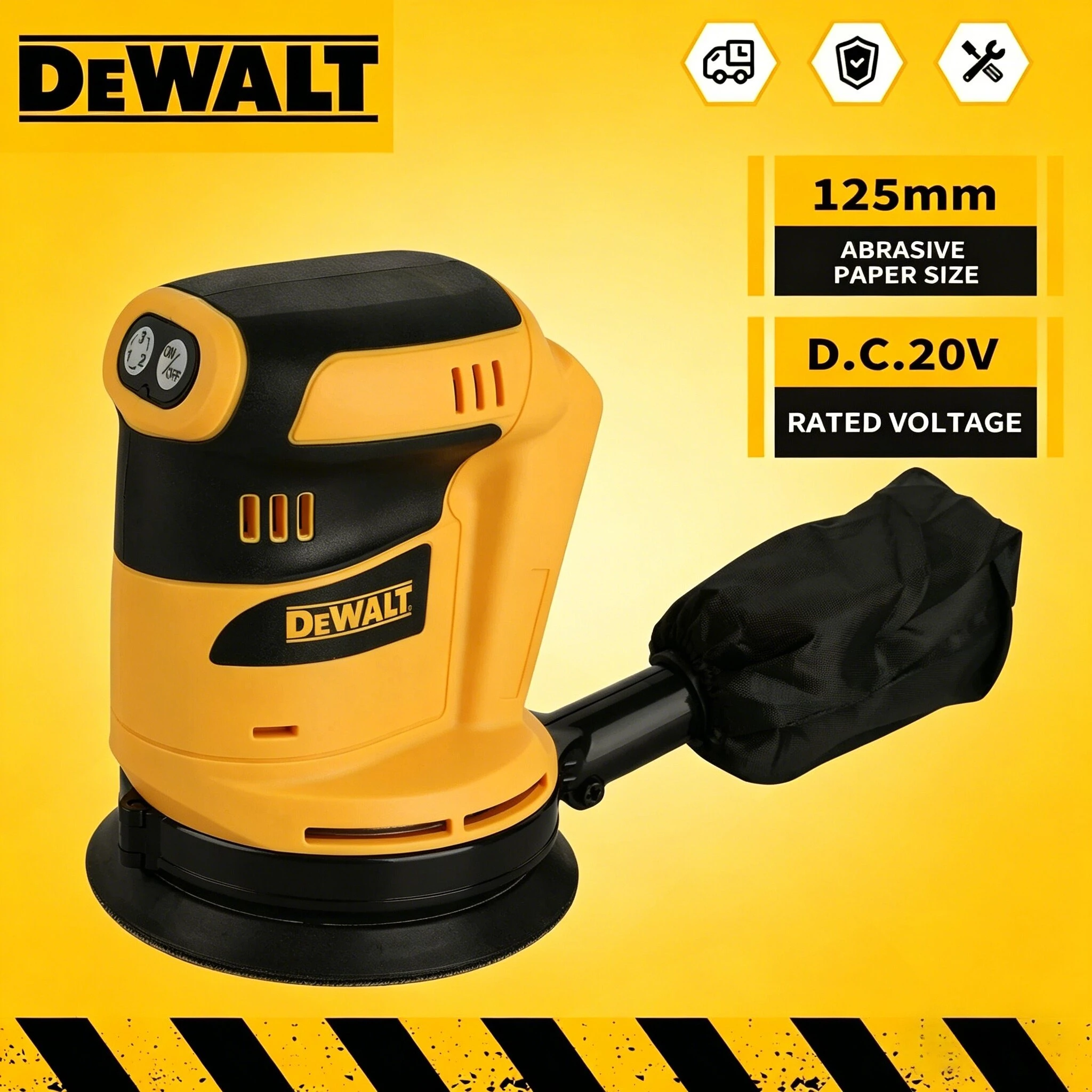 

Орбитальная шлифовальная машина DEWALT для аккумуляторов 18В/20В с функцией пылеудаления для интенсивной полировки дерева в строительстве и мастерских