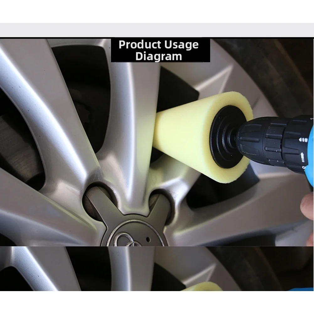 Kit de Polimento Automotivo de 3 Polegadas com Esponja para Rodas, Bola de Polimento Cônica e Acessórios para 5 Ferramentas Elétricas e Manuais