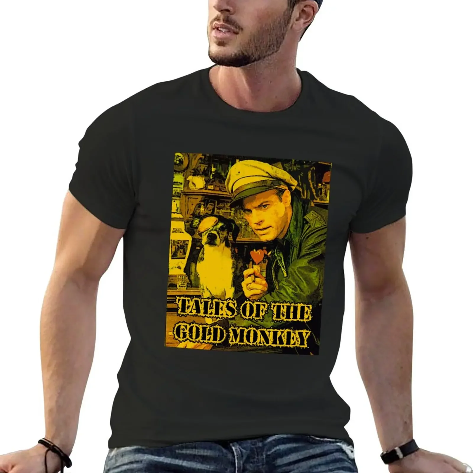 

Tales of the Gold Monkey 80s T-Shirt Short sleeve tee Blouse mens tall t shirts