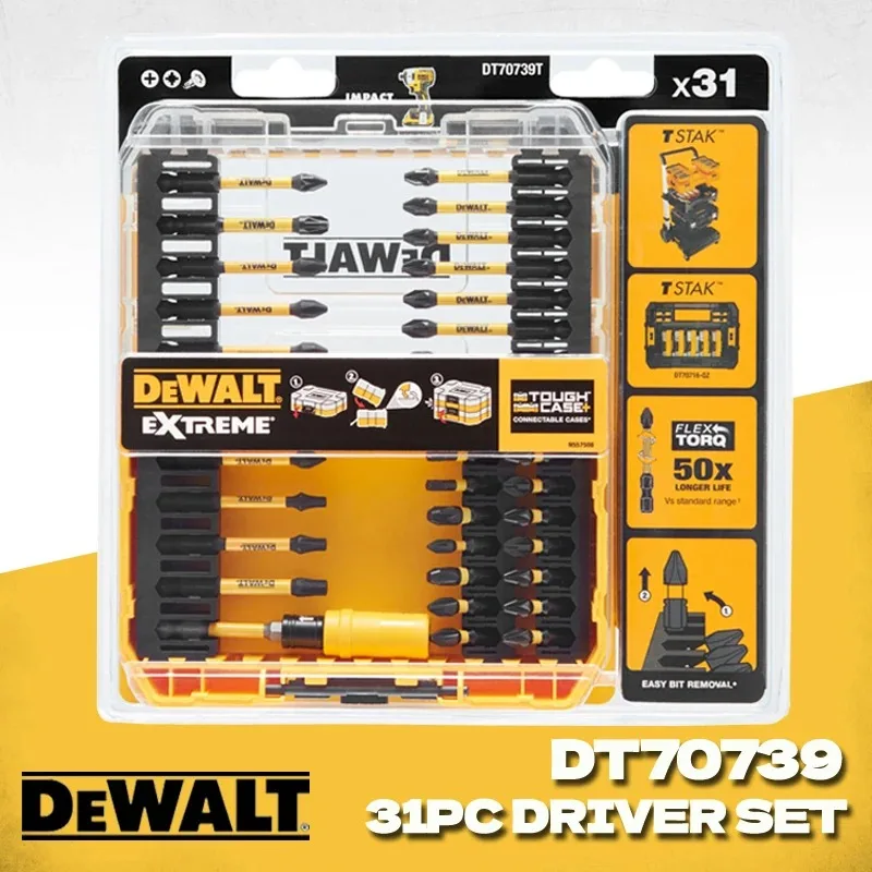 

DEWALT DT70739T-QZ BIT SET 25MM-57MM PH1/2/3 PZ1/2/3 T20/25/30 Wooden Metal Power Tool Accessories DT70739T