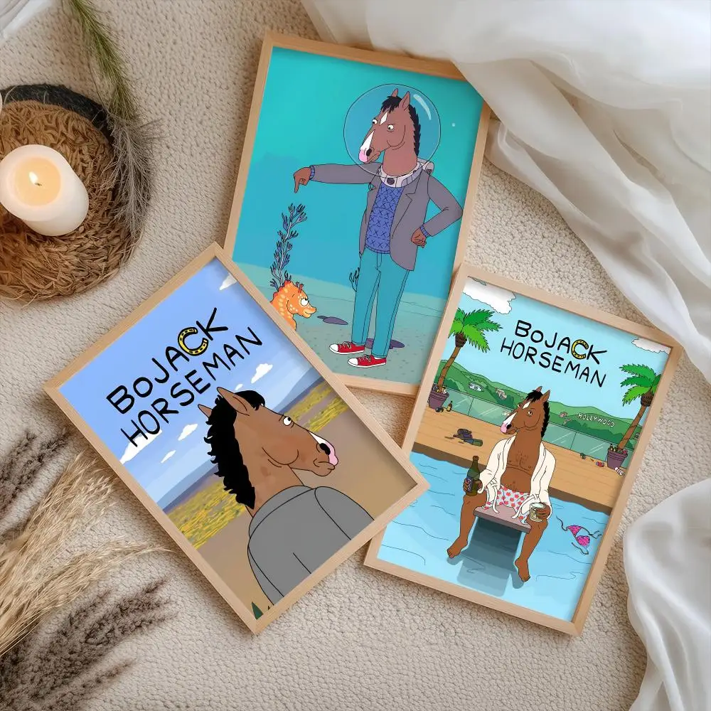 Bojack The H-Horseman Poster Stickers Self-Adhesive Painting Mural Decor Wall Decals for Bedroom Living Room Home HD Gift
