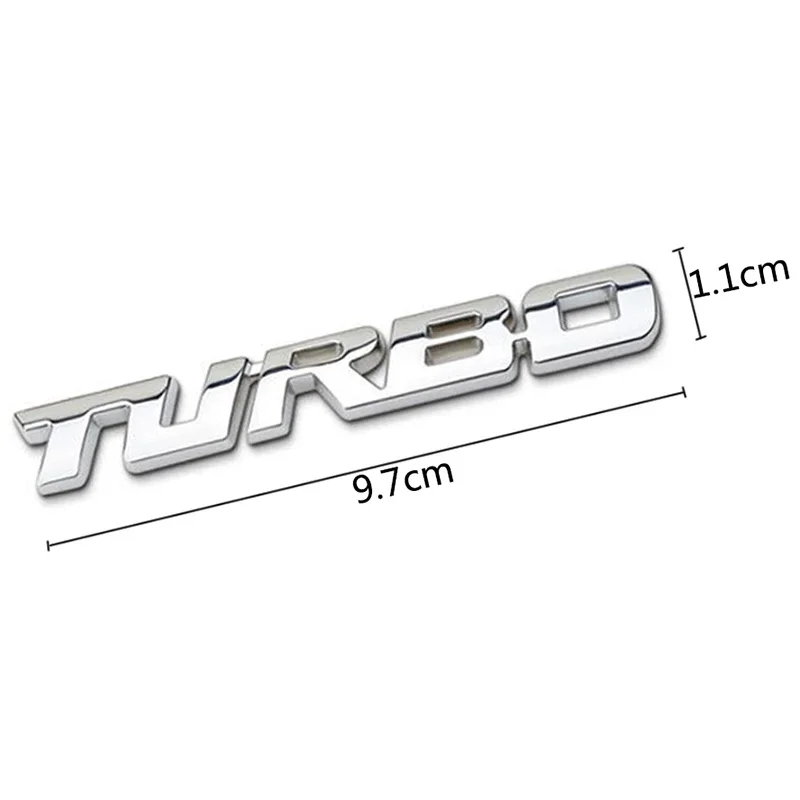 1PC 3D Chrome Zinc Alloy Turbo Boost Metal Emblem Badge Sticker Car Body Styling Auto Decor Accessory
