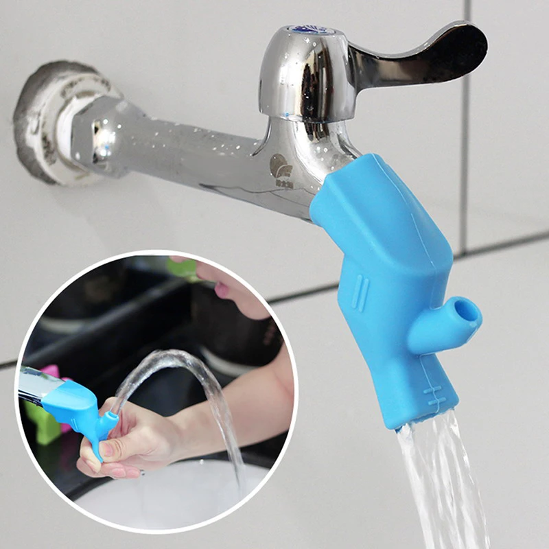 For Children Kid Hand Washing Bathroom Rubber Nozzle Elastic Sink Faucet Extender Water Tap Extension Kitchen Faucet Accessories
