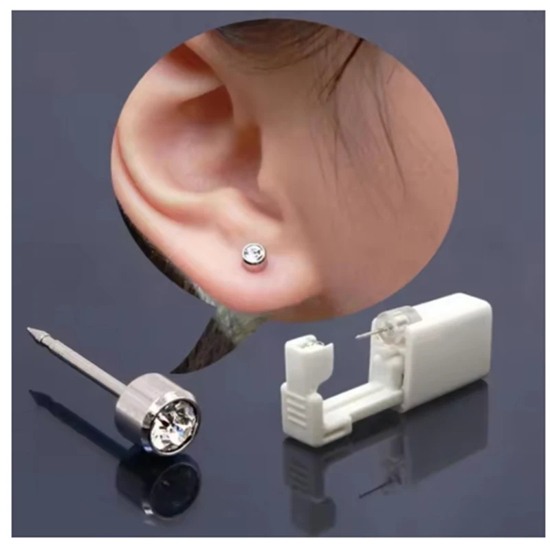 One-time Ear Piercing Kit - Painless Ear Bone Piercing Ear Hole Maker - Small Ears Piercing Tool - Anti-allergic Ear Ring Tool