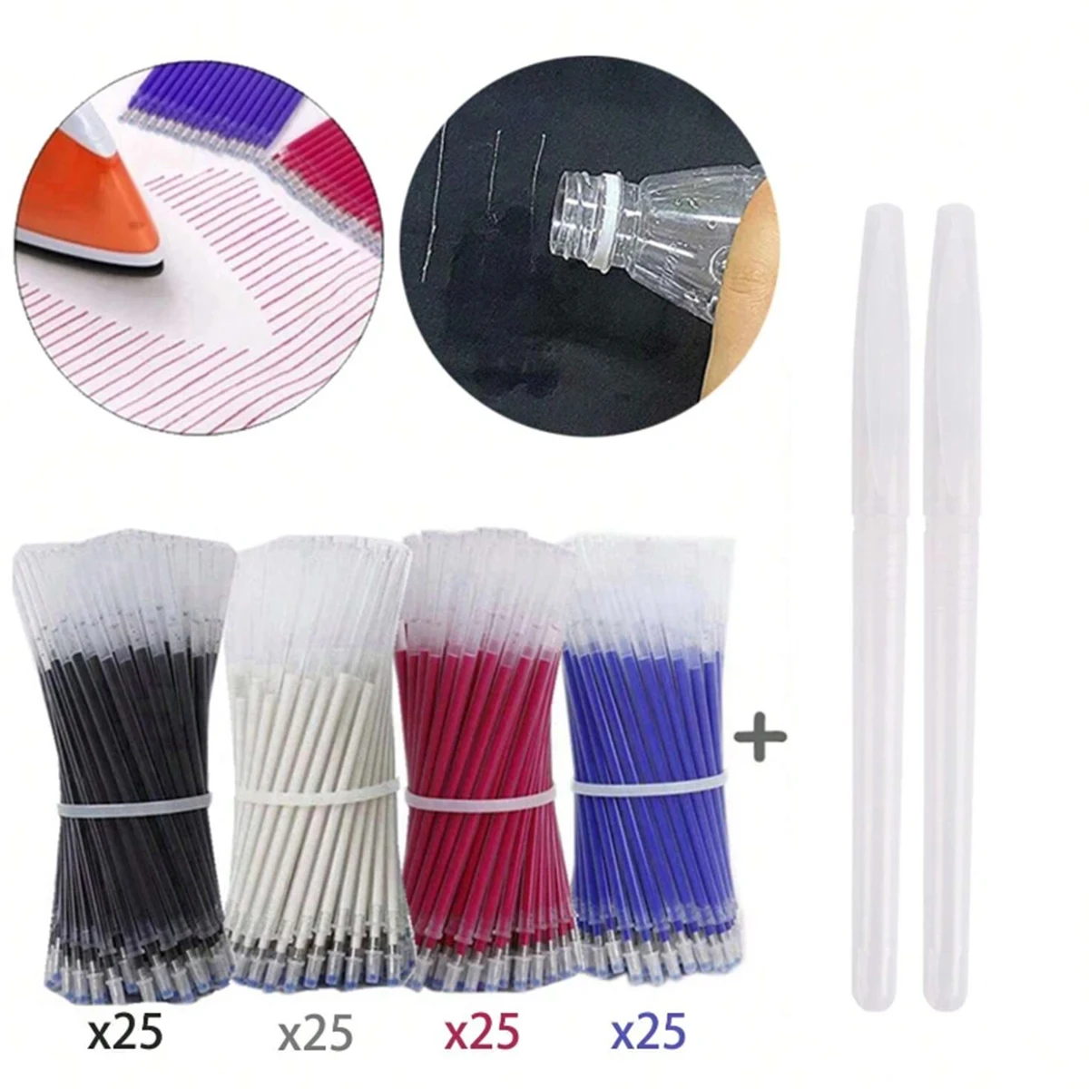 102 teile/satz Wärme Löschbaren Stoff Marker Stifte Magie Hohe Temperatur Verschwinden Stift Quilten DIY Handwerk Zubehör