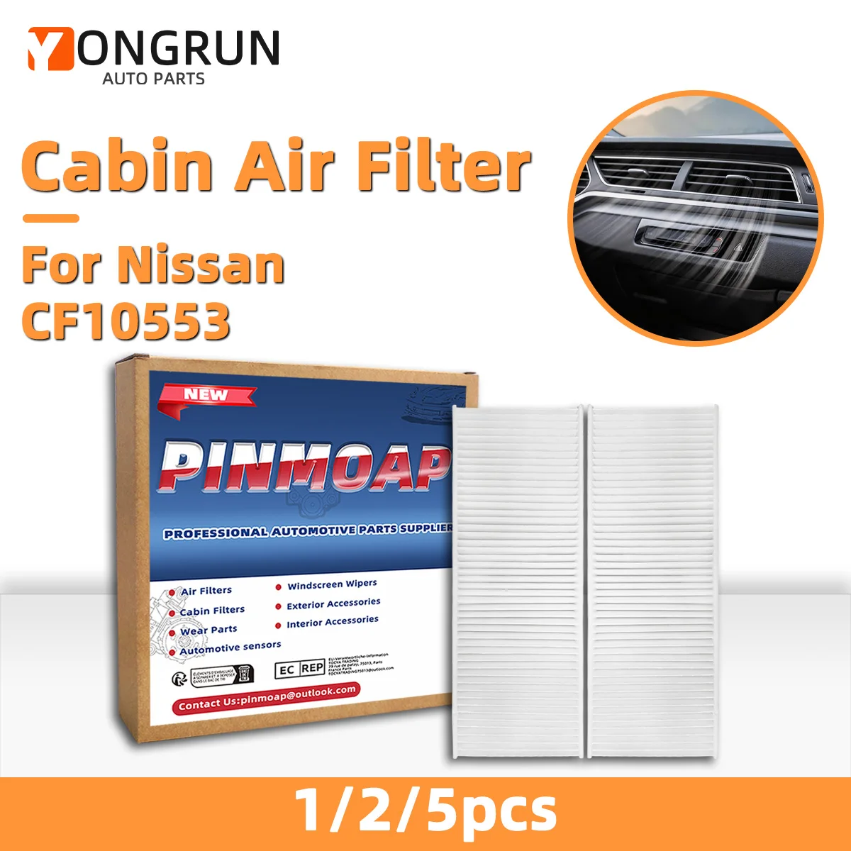 Innenraumluftfilter-Ersatz Autoteile CF10553 Passend für Nissan Frontier NV1500 Pathfinder Xterra Suzuki Equator, 27274-9CH0A – Detail 1
