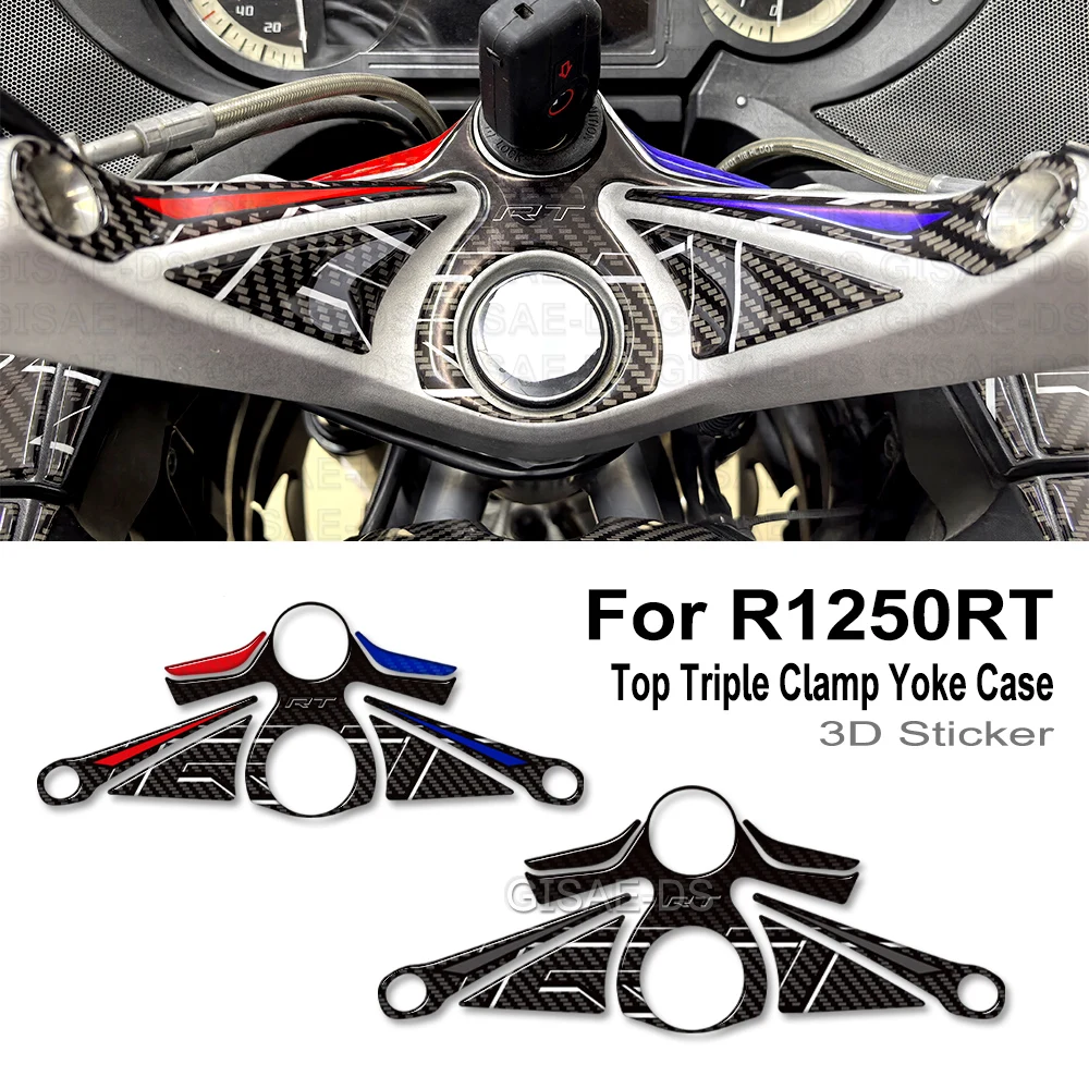 3D Resin Motorcycle Tank Pad Top Triple Clamp Yoke Case Protector Decal Sticker For BMW R1250RT R 1250 RT R1250 2021 - 2025