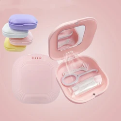 10Pcs Dental False Fake Teeth Retainer Denture Case Orthodontic Invisible Aligner Brace Storage Box Lady Jewelry Box with Mirror