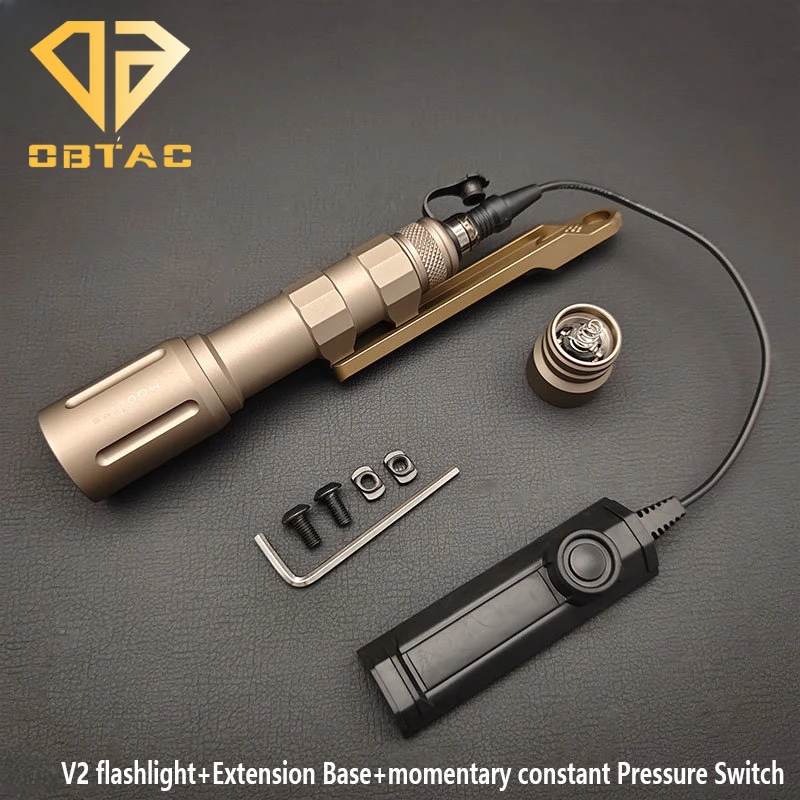 Sotac Weapon Light V2 Flashlight Metal LED 1000/1300LM Airsoft Flashlight with Extension Mount and Dual Function Switch Set