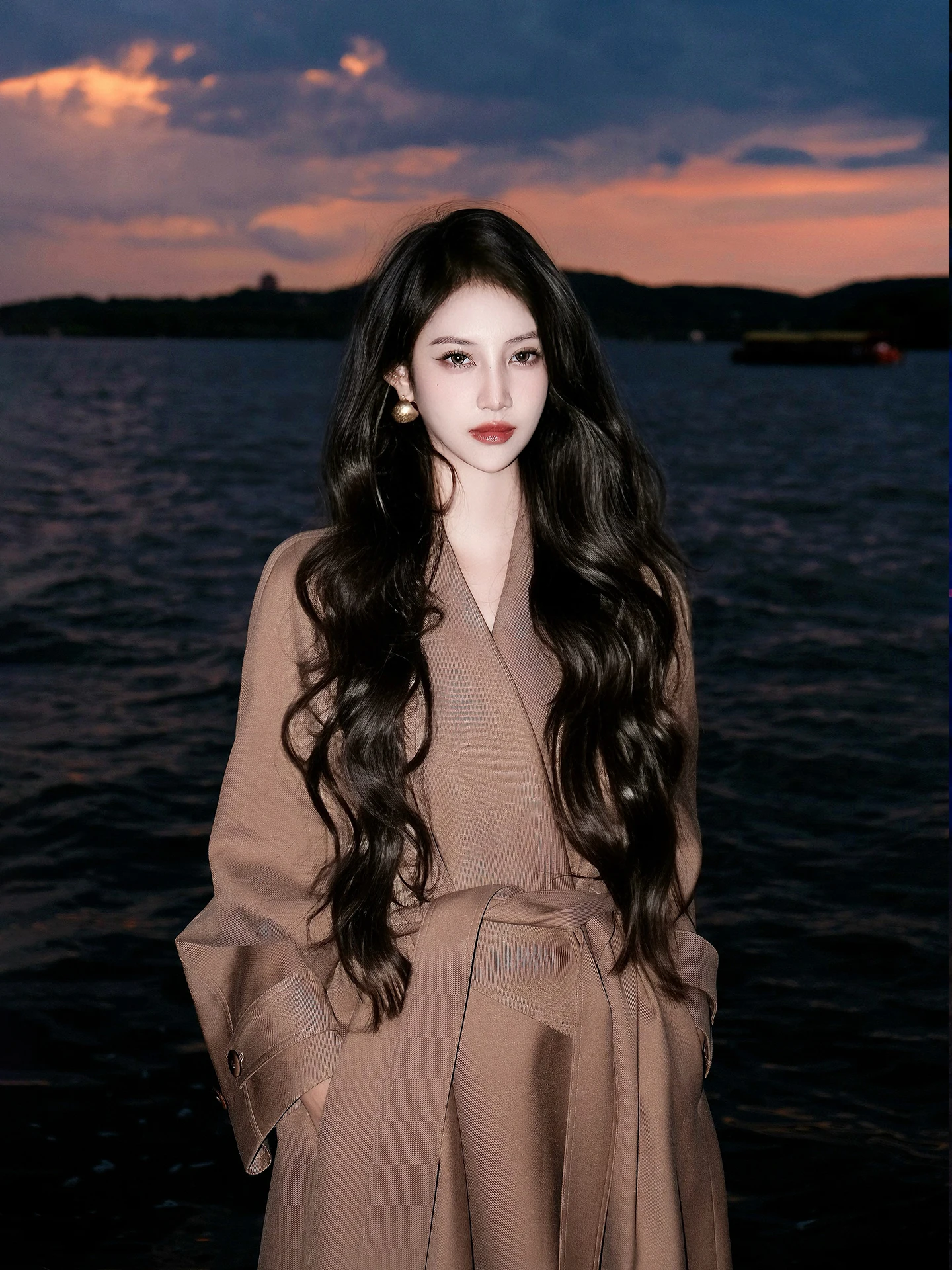 

Женское пальто i Color Tailored Sle, весна 2026, с большим воротником, средней длины, комфортное, из смесового полиэстера