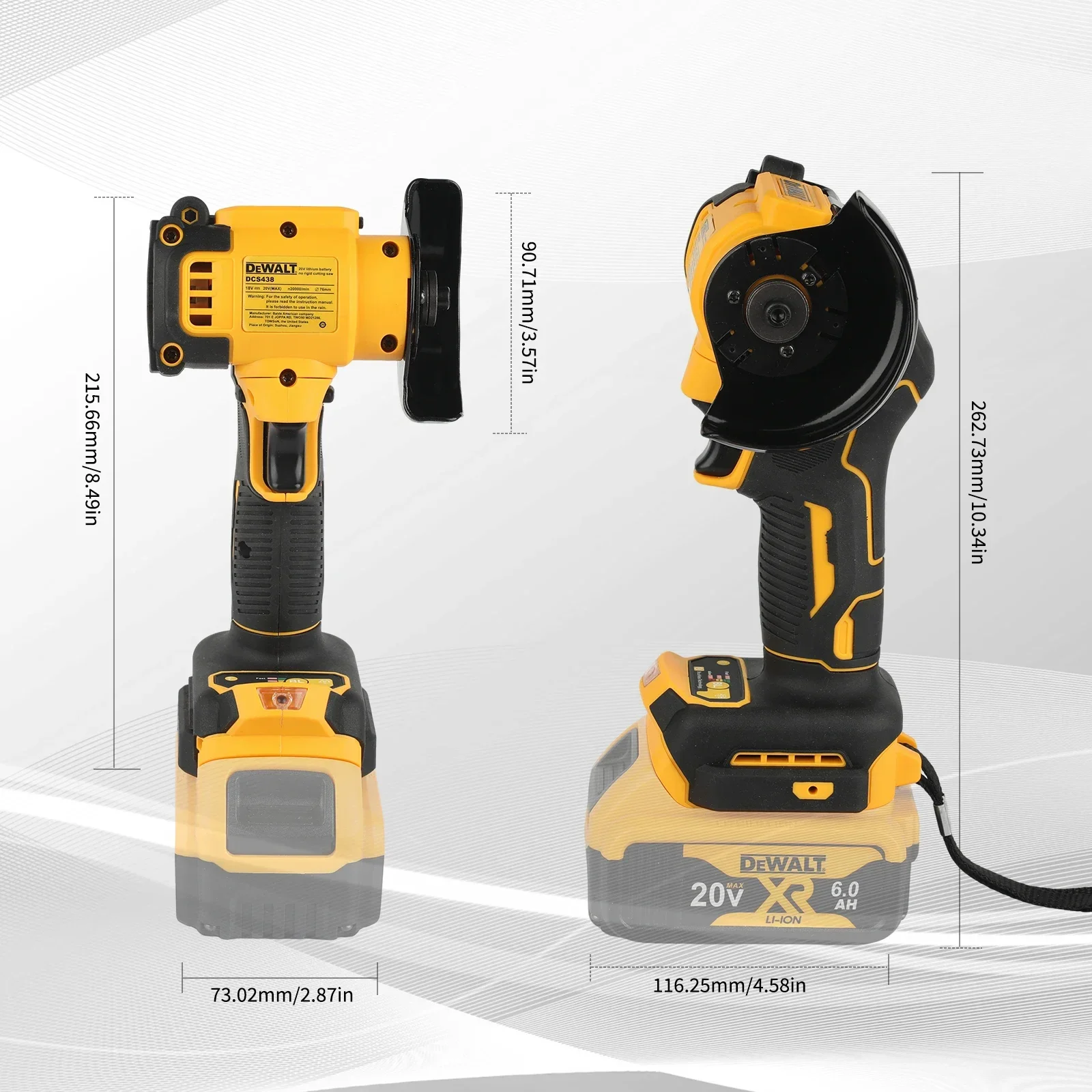 For DEWALT DCG438 20V Cordless Brushless Cutting Grinder 76mm Disc 20000RPM 400W Portable Metal WoodCuttingPolishing Power tools