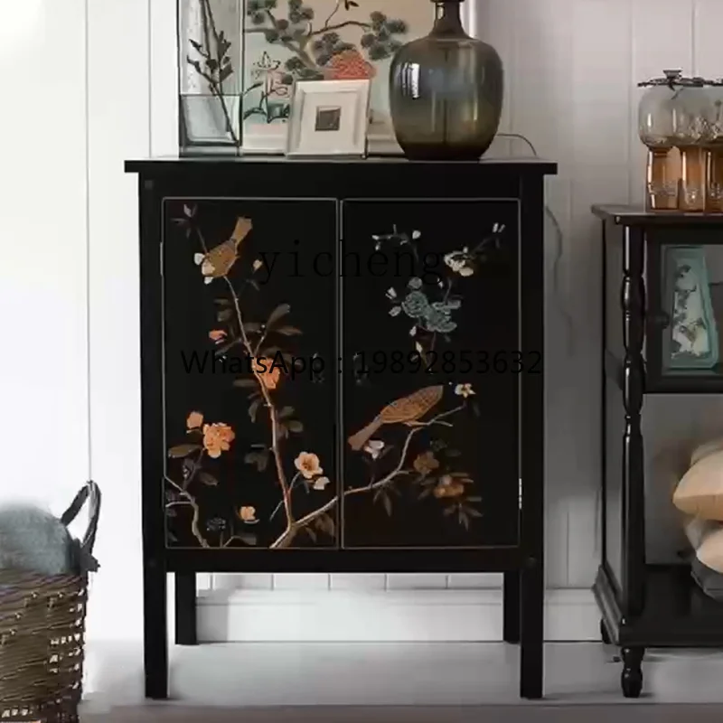 

1 Hand painted master furniture dining side tea cabinet shoe cabinet storage cabinet