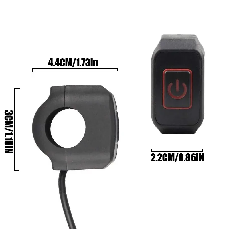 Waterproof  Motorcycle Switch Button 22mm Handlebar Mount  Headlight Horn Control ON/OFF Modified Switch with LED Display Lamp