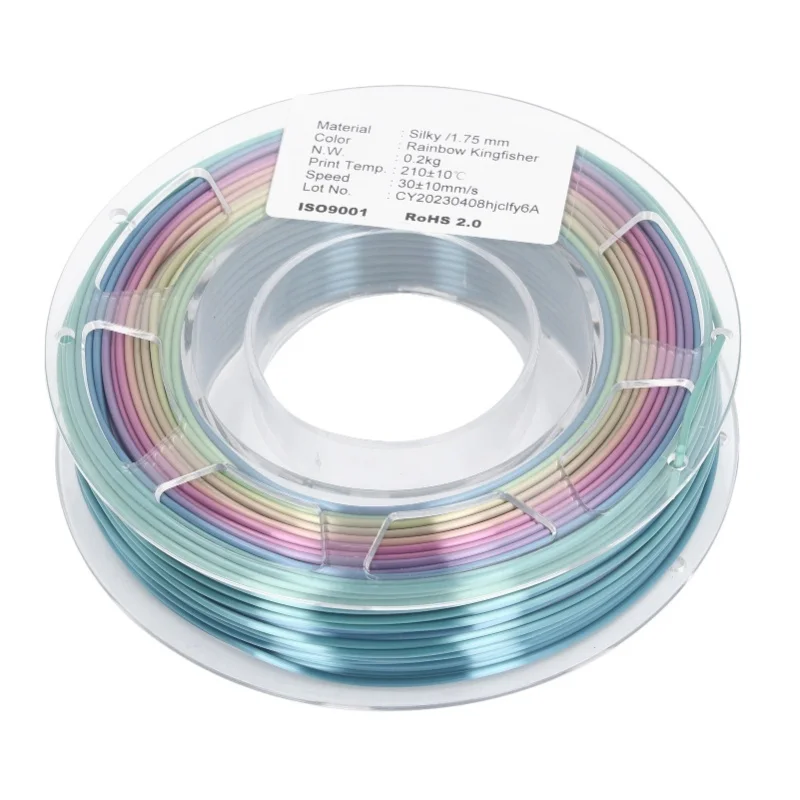 1.75mm 3D Printer PLA Filament Rainbow Gradient Color Printer Filament For ANYCUBIC 200g