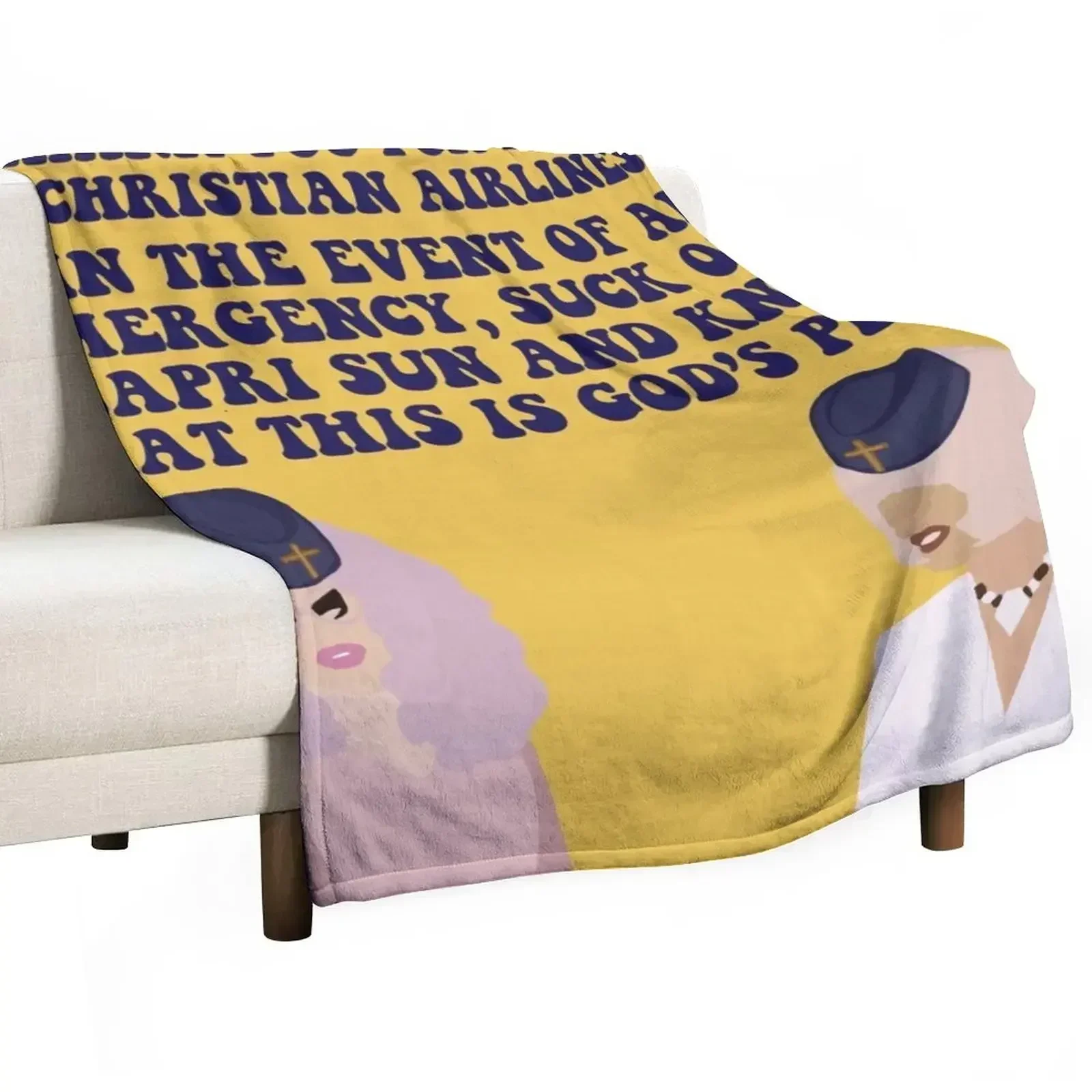 Trixie and Katya Christian Airlines Throw Blanket Soft Thermals For Travel Luxury Brand Stuffeds Blankets