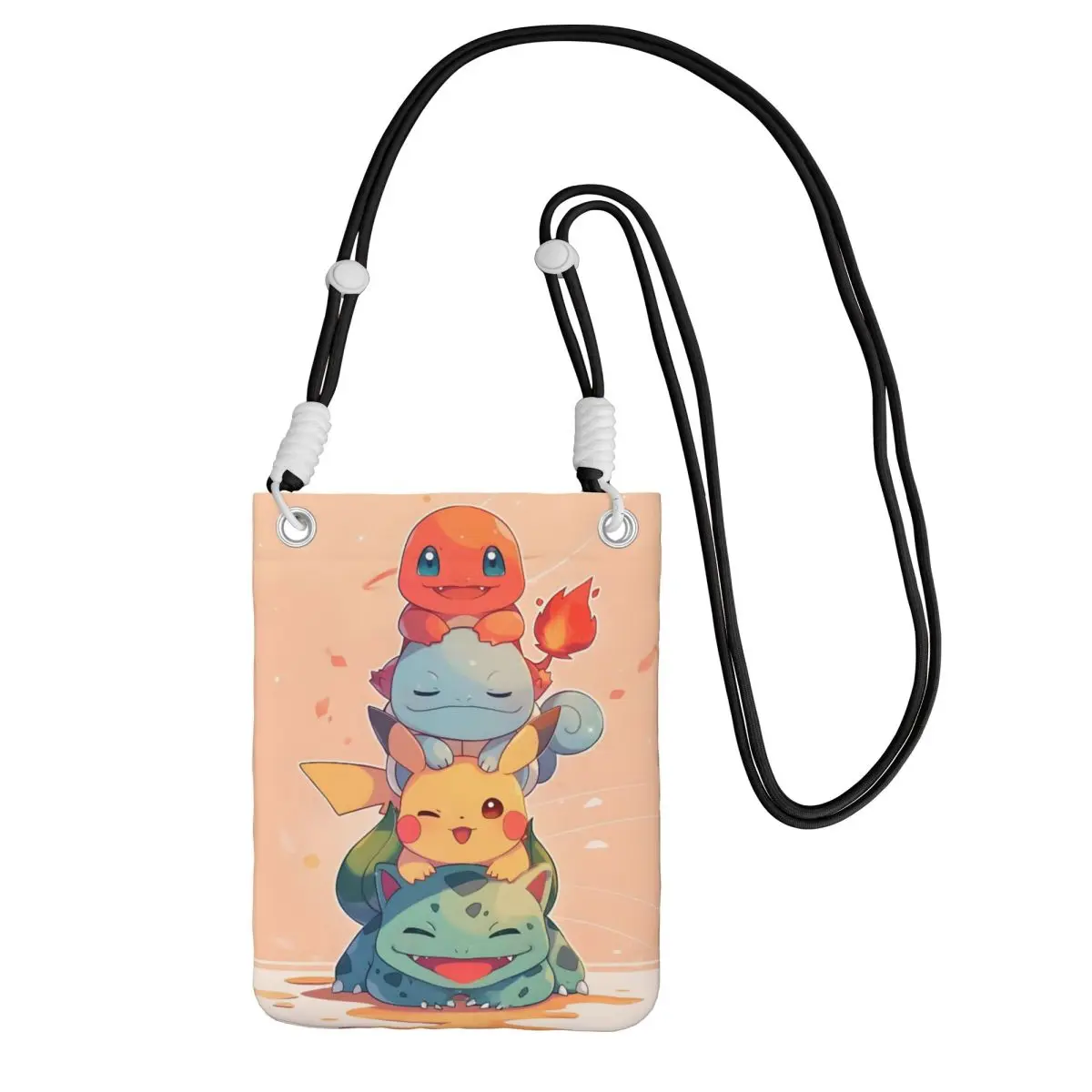 

Custom P-Pikachus Carry A Mobile Phone Bag Diagonally Men Women Series Video Games Shoulder Crossbody Bag Detachable Strap