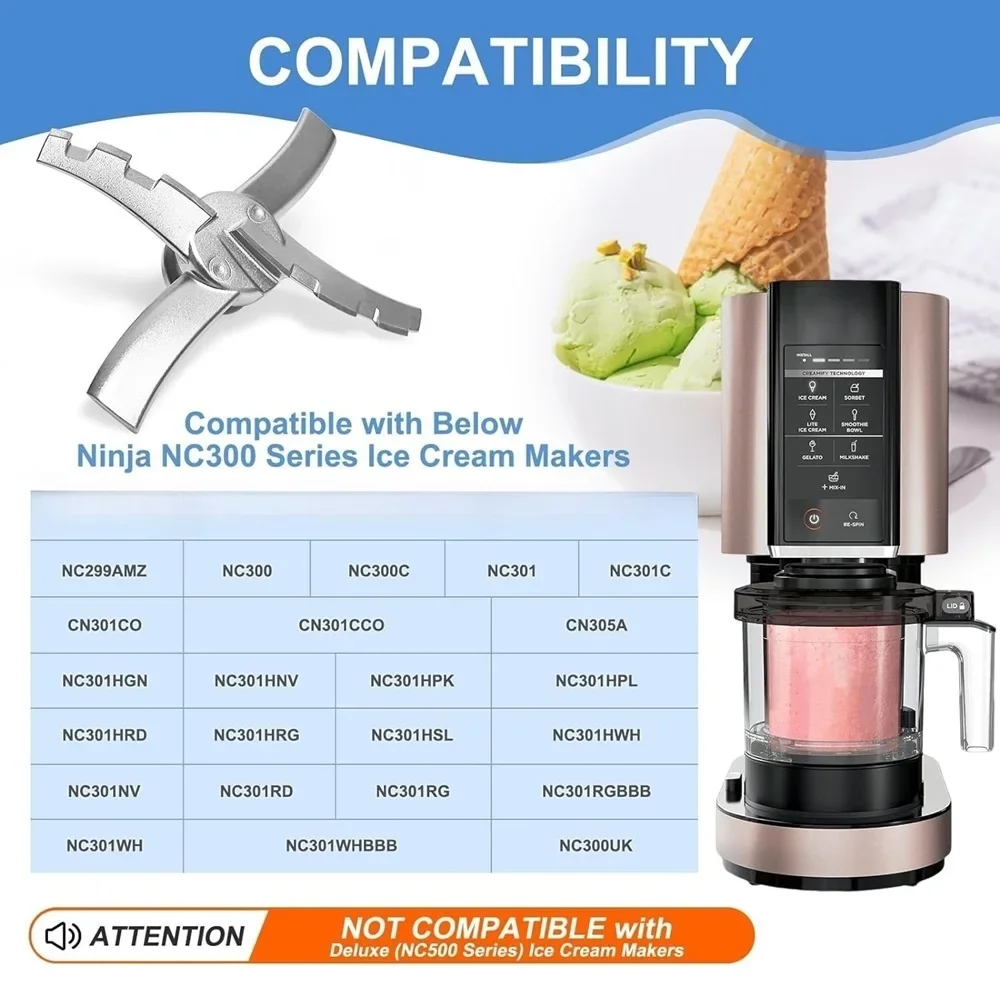 Ice Creami Makers Replacement Blade, Ice Creami Replacement Parts Compatible with Ninja NC299AMZ NC301 CN305A CN301CO
