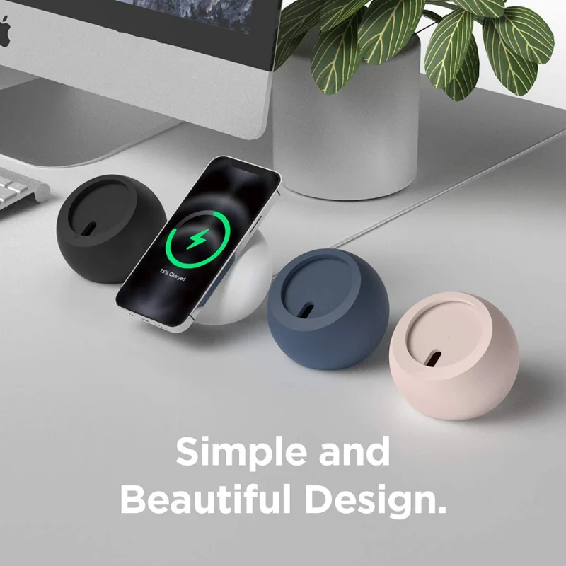 Wireless Magnetic Charger Stand Holder for iPhone 12 Pro Max Mini Silicone Ball Shape Charging Dock Station Base For Magsafe