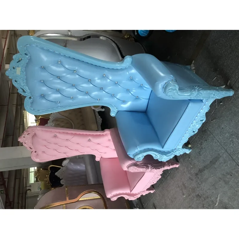 Wholesale Cheap Pink and Blue Wedding Throne Chair King Size Rental for Bride and Groom for Hotels Outdoor Parties Schools