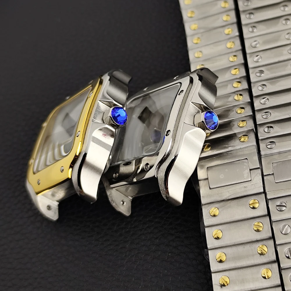 Stainless Steel 33.3mm NH05 Watch Case Square Modification Parts for NH05 Movements 23.6mm Dial Fit Female Style