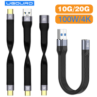 USB3.1 10Gbps Short Cable 13cm PD 100W USB to Type C Cable Converter OTG USB Adapter USB4 20Gbps Cable 22cm for SSD Power Bank