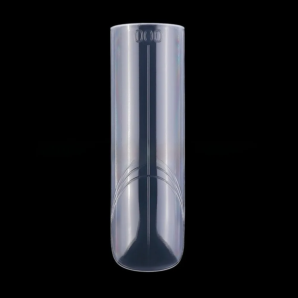 150 pezzi Forme per unghie a forma di bara a forma di mandorla Unghie finte bifacciale trasparenti naturali con linea ausiliaria senza traccia