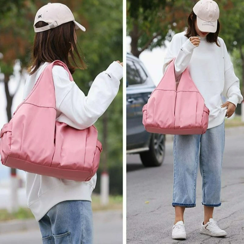 Multi Compartment Mom Bag Lightweight Storage Shoulder Bag Large Capacity Travel Bag Dry Wet Separation Sports Handbag