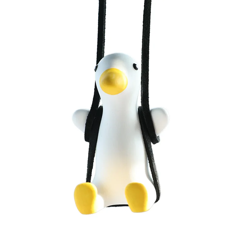 Automobiles Parts Duck Car Pendant Rearview Mirror Interior Cute Anime Auto Hanging Ornaments Decoration Decor Accessories Gifts