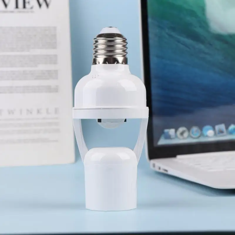 AC85-265V Delay Time Switch E27 Base Holder Socket Adapter 360 Degrees Human Induction Motion Sensor Lamp Socket Base