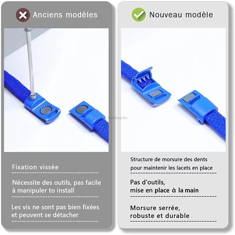 أربطة حذاء بقفل مغناطيسي بدون أربطة، أربطة مرنة للأطفال والكبار، أربطة أحذية مسطحة بدون ربطة عنق، إكسسوارات الأحذية