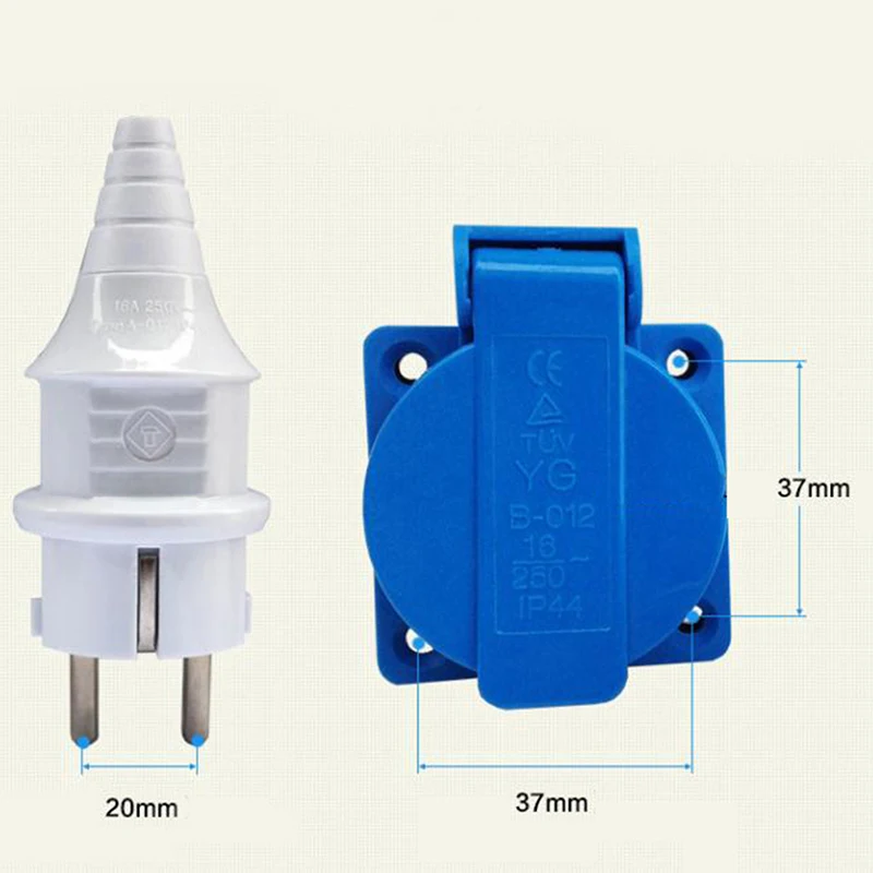 Industrial waterproof socket EU socket copper contact body EU Plug