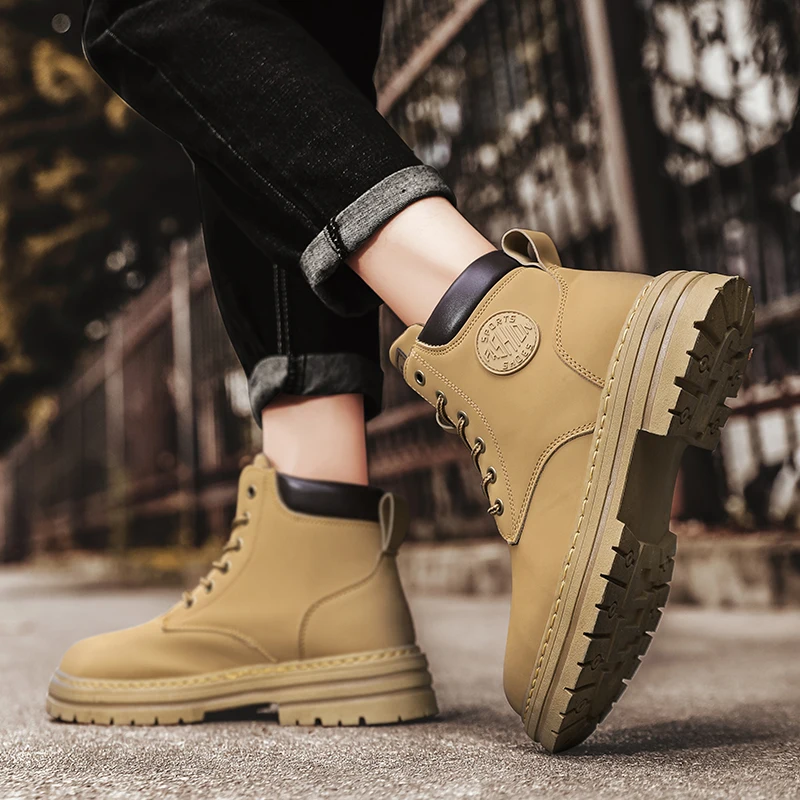 

Four season high top boots both Unisex outdoor new style fashion casual comfortable soft sole height increasing high top boots