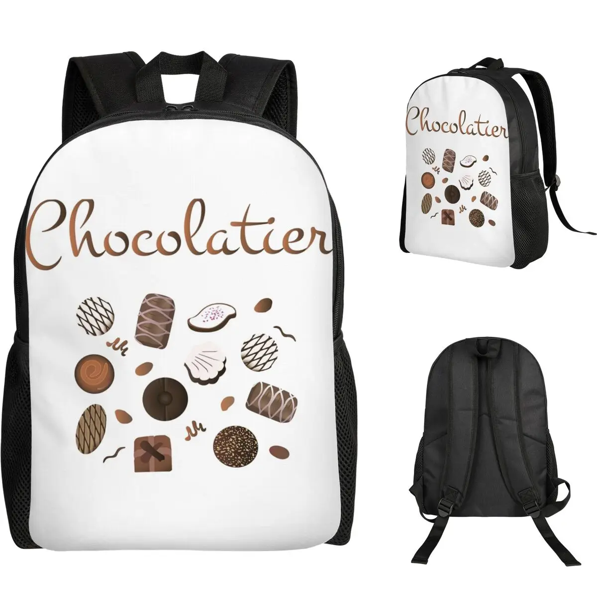 

Chocolatier Chocolate Candies Student Backpack School Bag Hiking Travel Daypack for Men Women Fashion Bookbag Shoulder Bags
