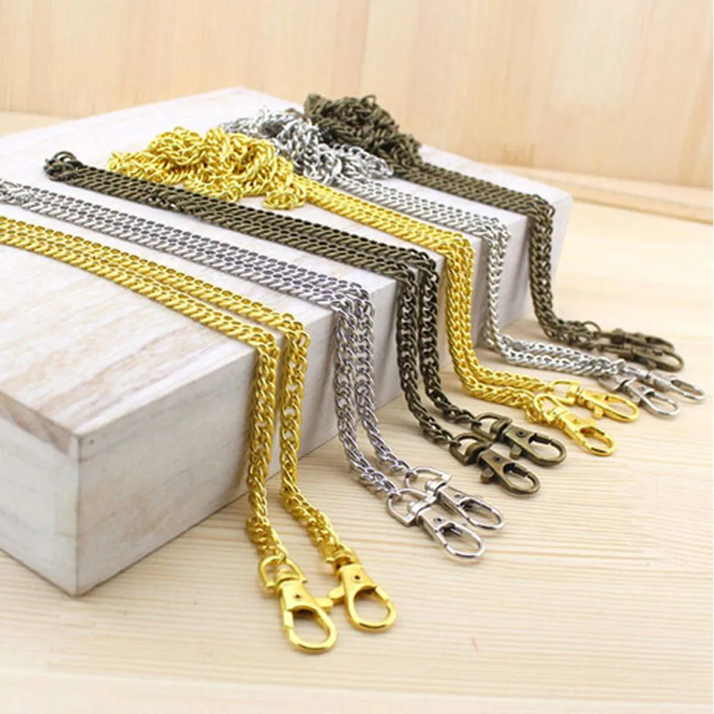 120cm Gold/Silver/Bronze Metal Replacement Purse Chain Shoulder Crossbody Bag Strap for Cluth Bag, Small Handbag Handle