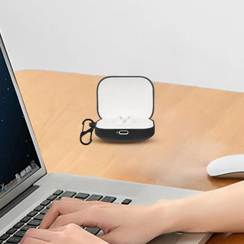 Silicone Case For Redmi Buds 5 Protective Earphone Cover Anti-drop Headset Sleeve With Carabiner For Blue Tooth Earphones