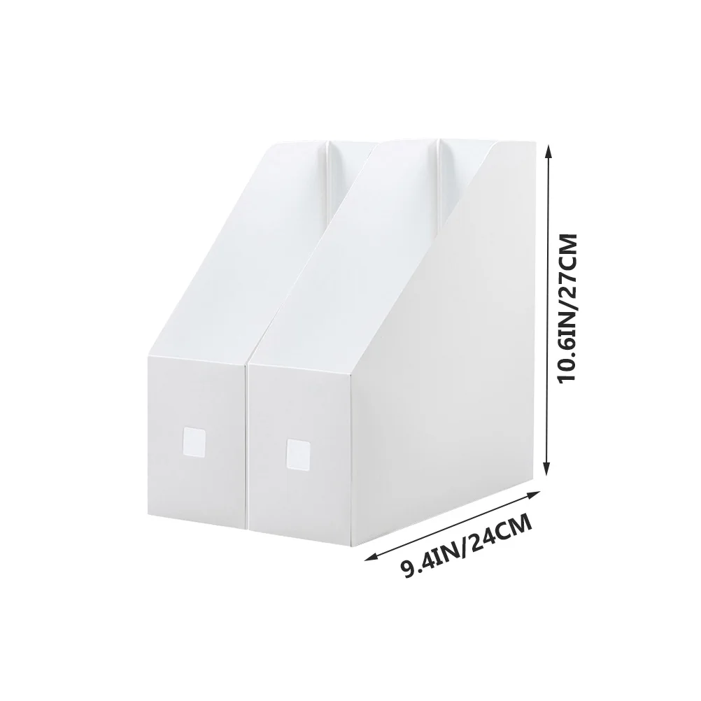 

3pcs Desktop File Rack White Plastic Storage Box 9x24x27cm Document Organizer Magazine Book Holder Simple Design Durability