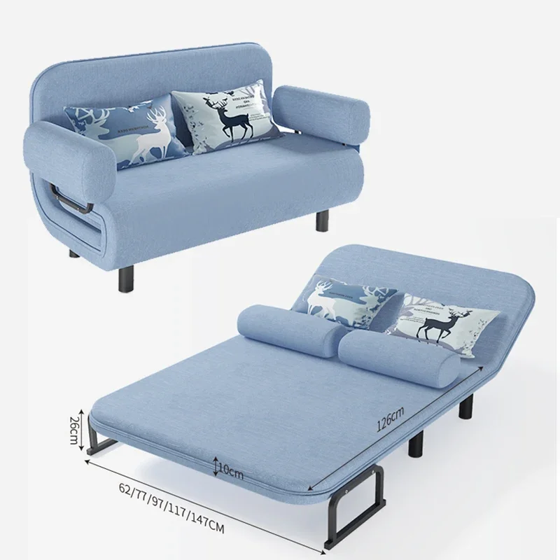 Double fabric sofa bed dual-purpose foldable small apartment living room 2021 new multi-functional lazy online celebrity