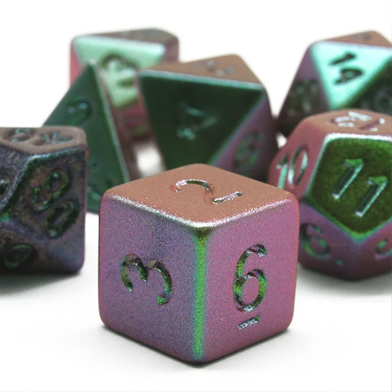 7Pcs/Set Acrylic Electroplating Dice New Polygonal RPG Dungeons and Dragons DND Dice Role Playing Table Games Accessories