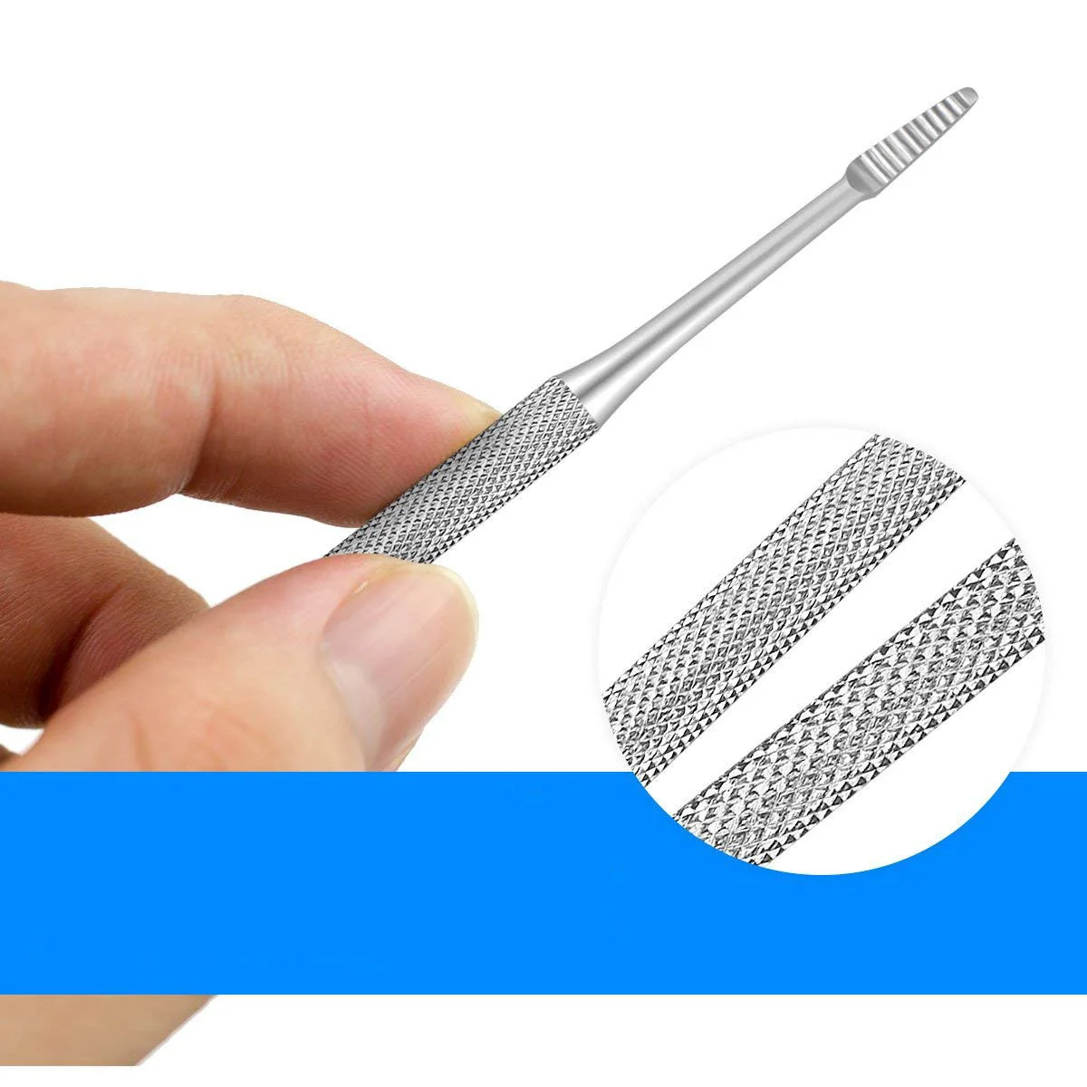 

2Pcs Stainless Steel Cuticle Spoon Double-Head Nail Cleaner Nail Pusher Spoon Pedicure Tool for Men Women Portable