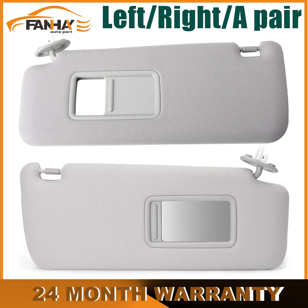 

Gray Right Left Sun Visor Driver Passenger Side With Makeup mirror For Toyota Prado 2010-2023 74310-35A91-B1 7431035A91B1