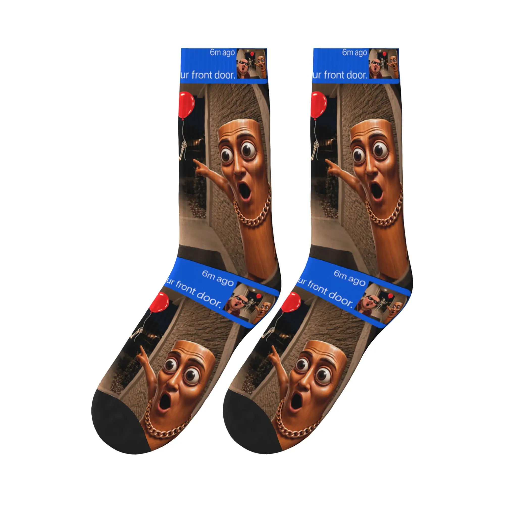 Motion Tung Tung Tung Sahur John Pork Skeleton Socks Vintage Stockings Spring Couple Socks Comfortable Graphic Climbing Socks