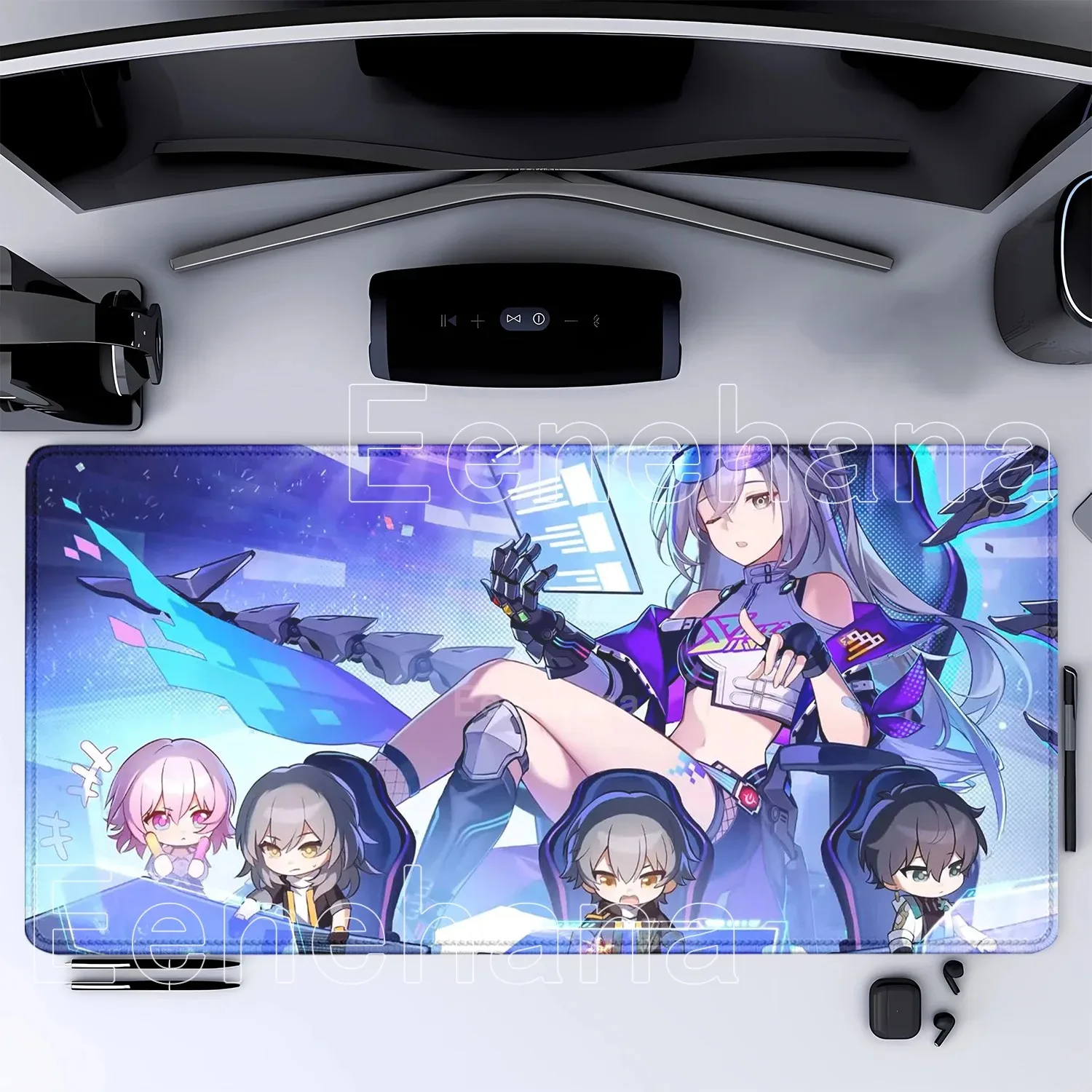 

Purple Anime Giel Silver Wolf 999 Mousepad Pretty Honkai Star Rail Non-slip Keyboard 900x400 Kawaii Mouse Pad Gamer Desk Mat