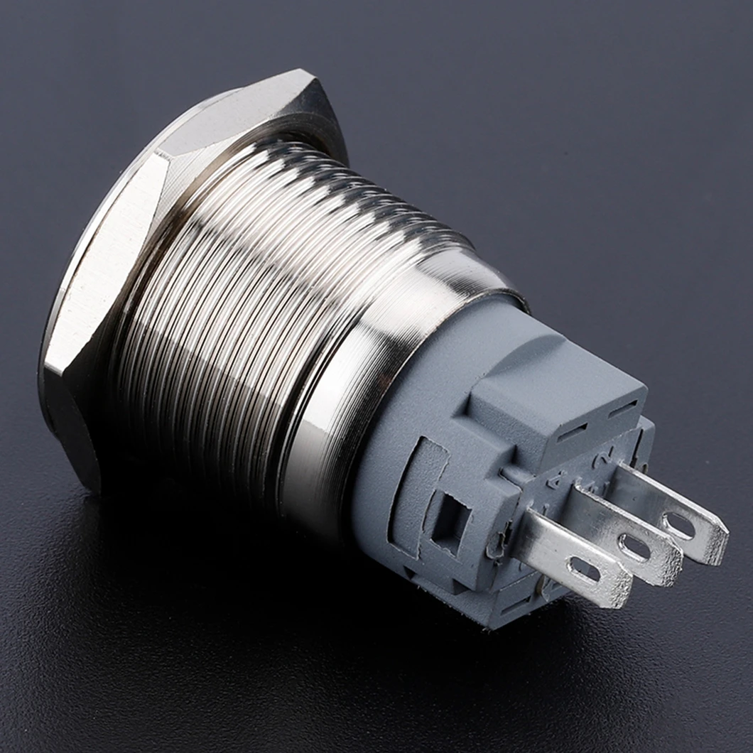 ABILKEEN 22MM 15A Large Current Load Metal Push Button Switch 1NO1NC Momentary/Latching Power Push Button with 3Pin Terminal