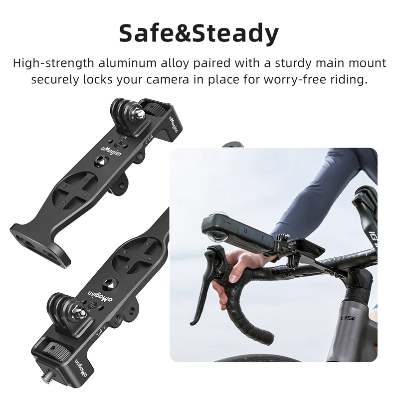 For Insta360/DJI Action/GoPro Camera Bike Handlebars Photography Holder Front-mounted Metal Fixed Bracket with Speedometer Seat