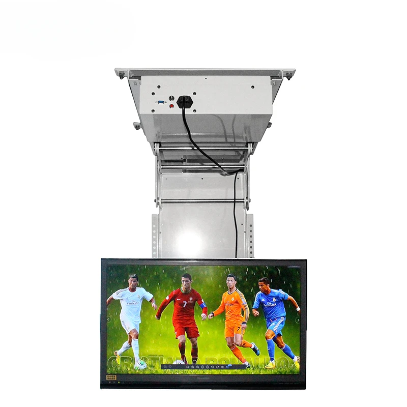 

Motorized Remote control drop up down 32 -75 inch TV stand TV mount flip toward inside ceiling TV lift for home office