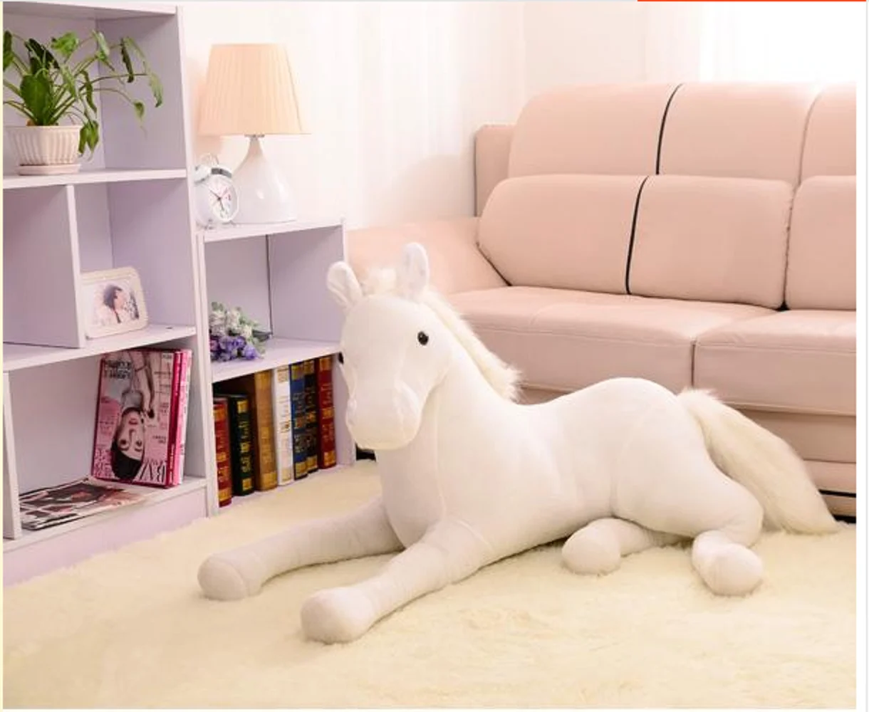 huge simulation plush horse toy big white stuffed horse doll gift about 130cm