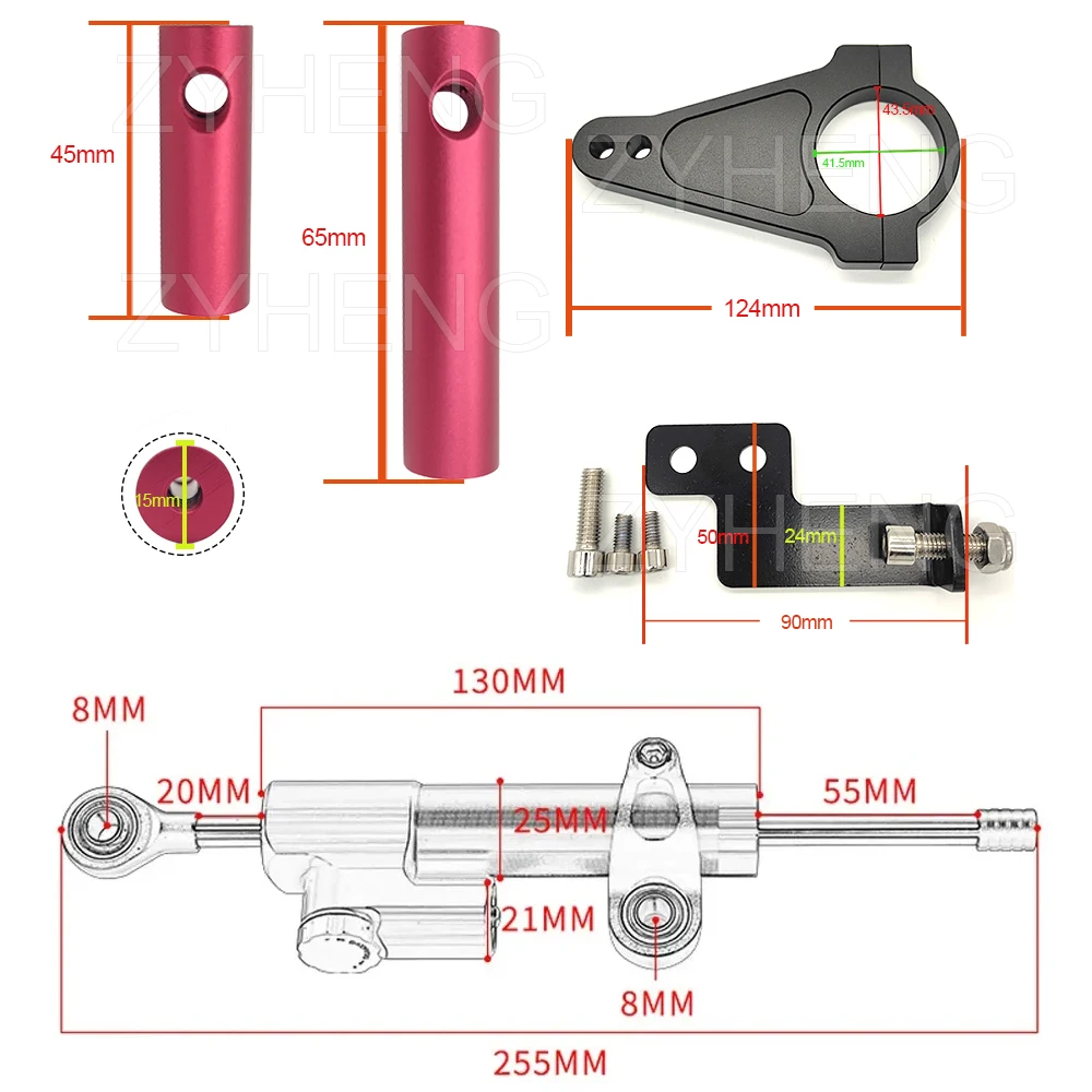 For Inxing V7 V5 Electric Scooter Directional Steering Damper Spare Parts Universal Motorcycle Steering Damper Stability Safety